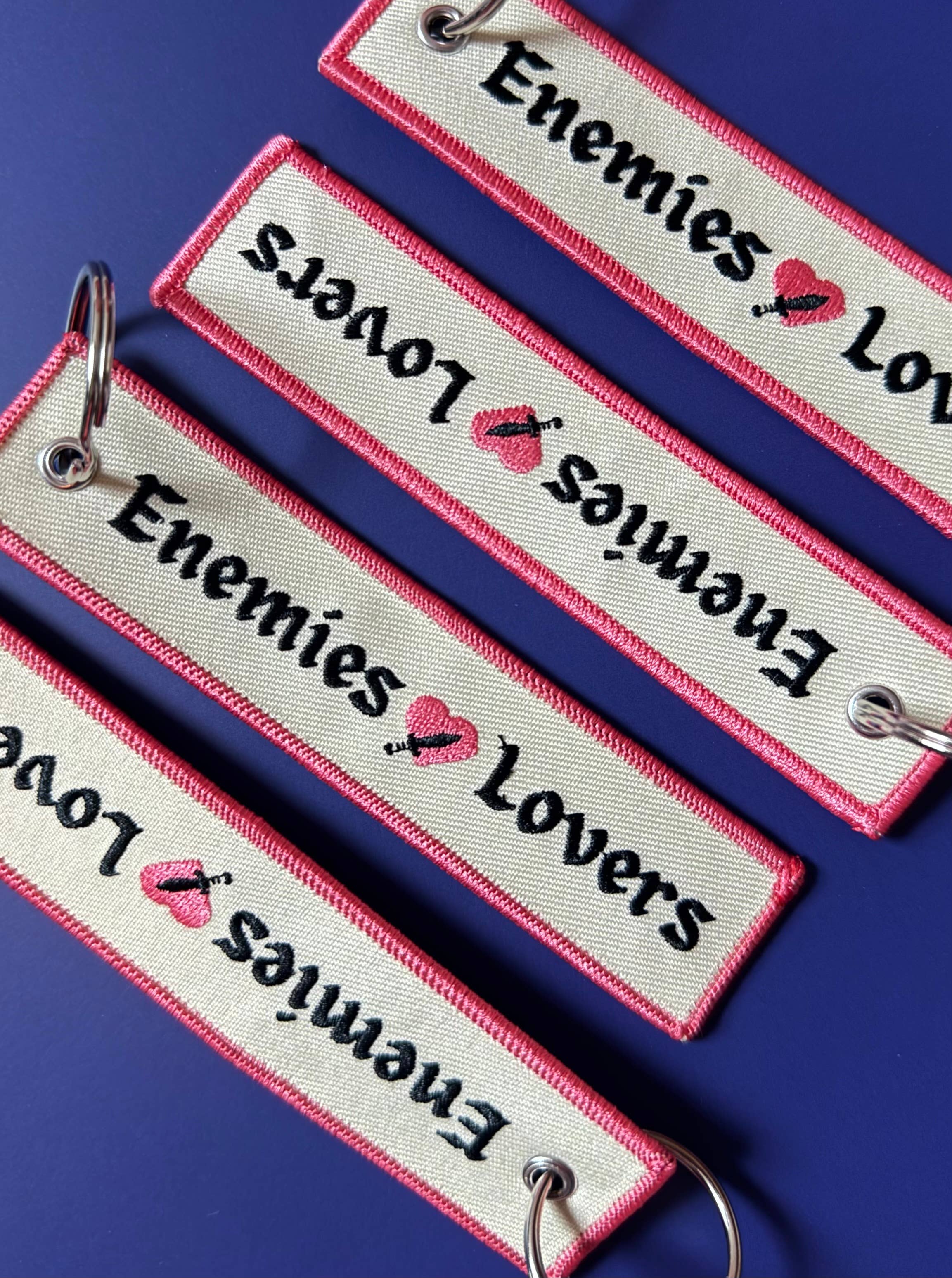 Enemies to Lovers 📖 Trope Fabric Keychain/Bookish Pull Tag
