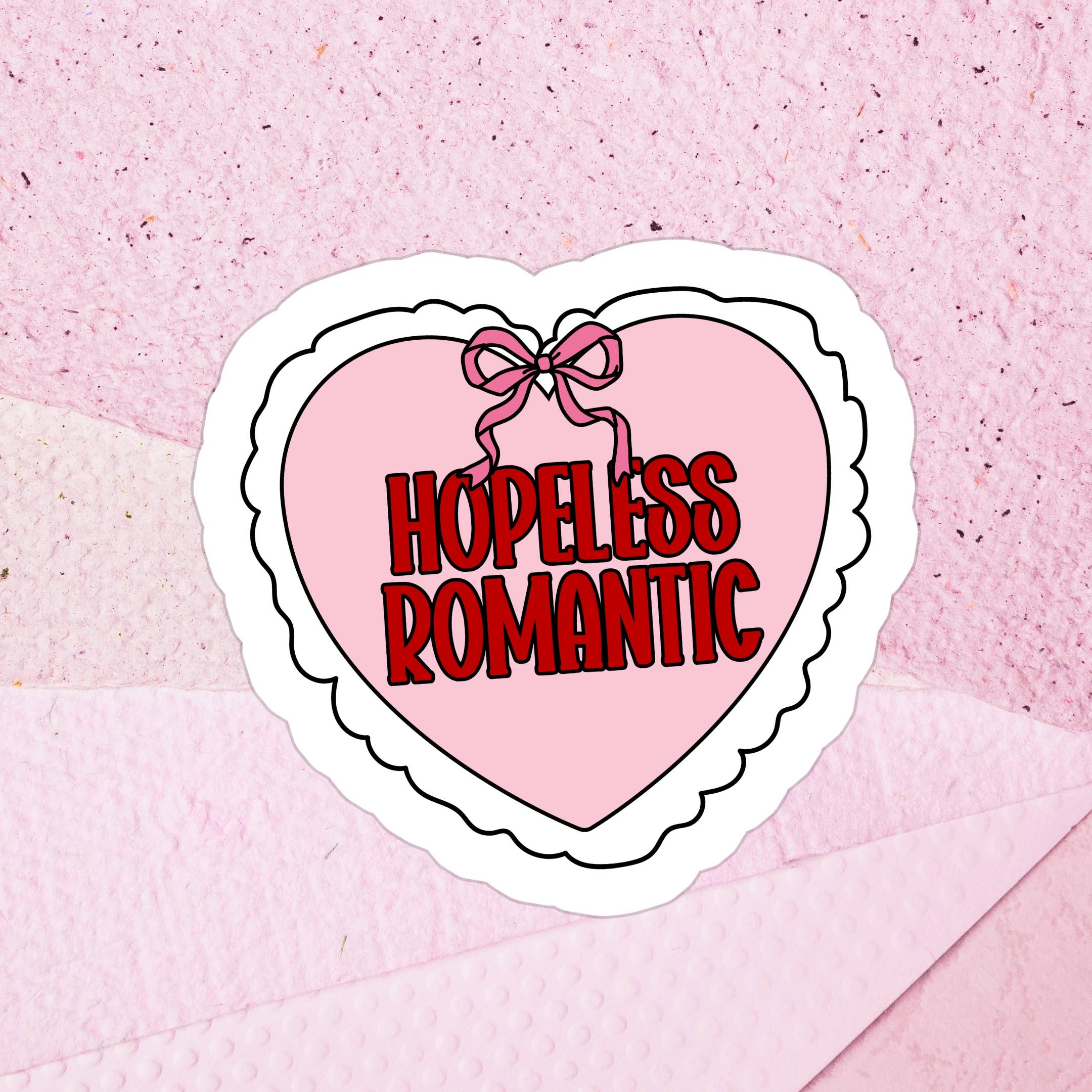 Hopeless Romantic Waterproof Vinyl Sticker: Glitter
