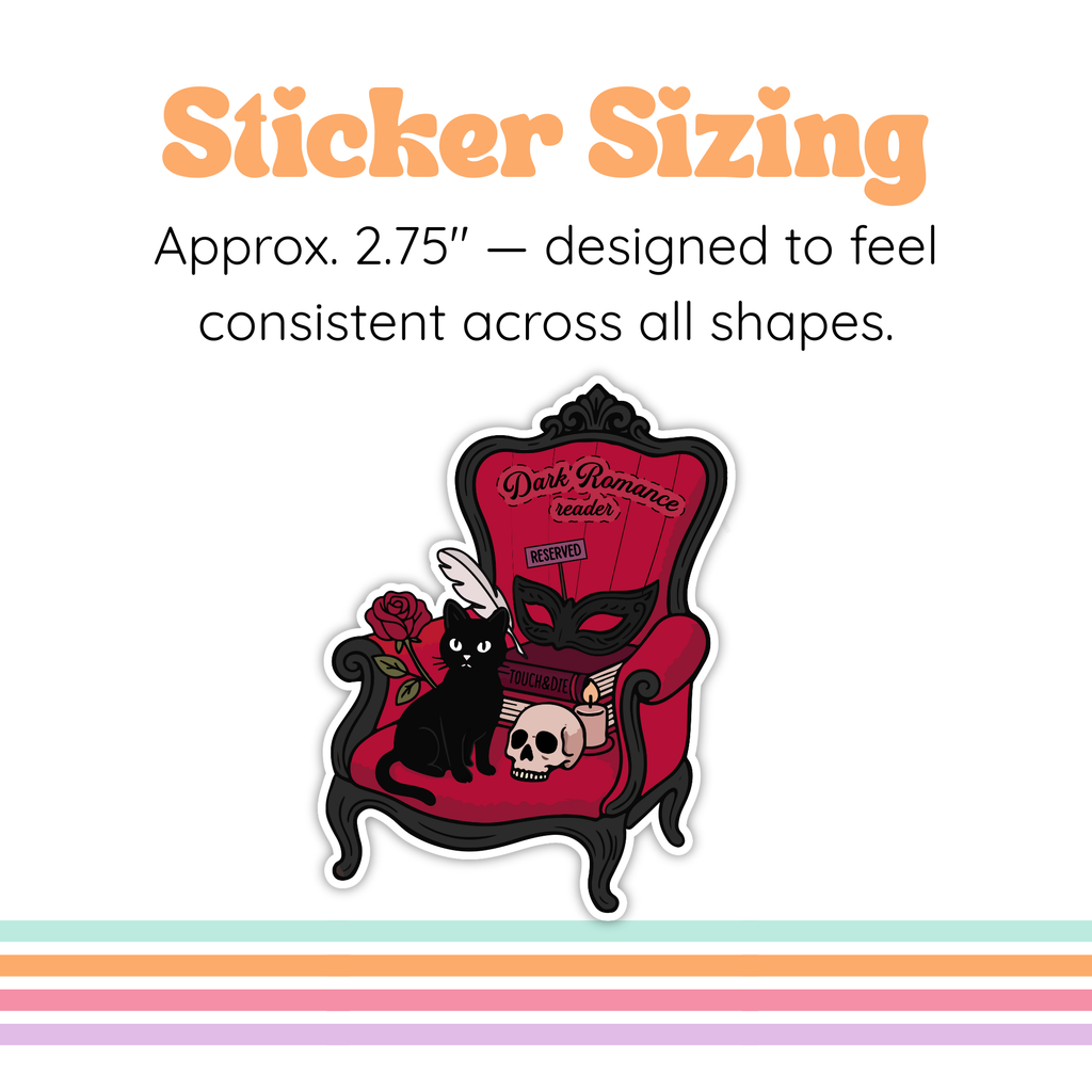 Dark Romance Reader Chair Sticker