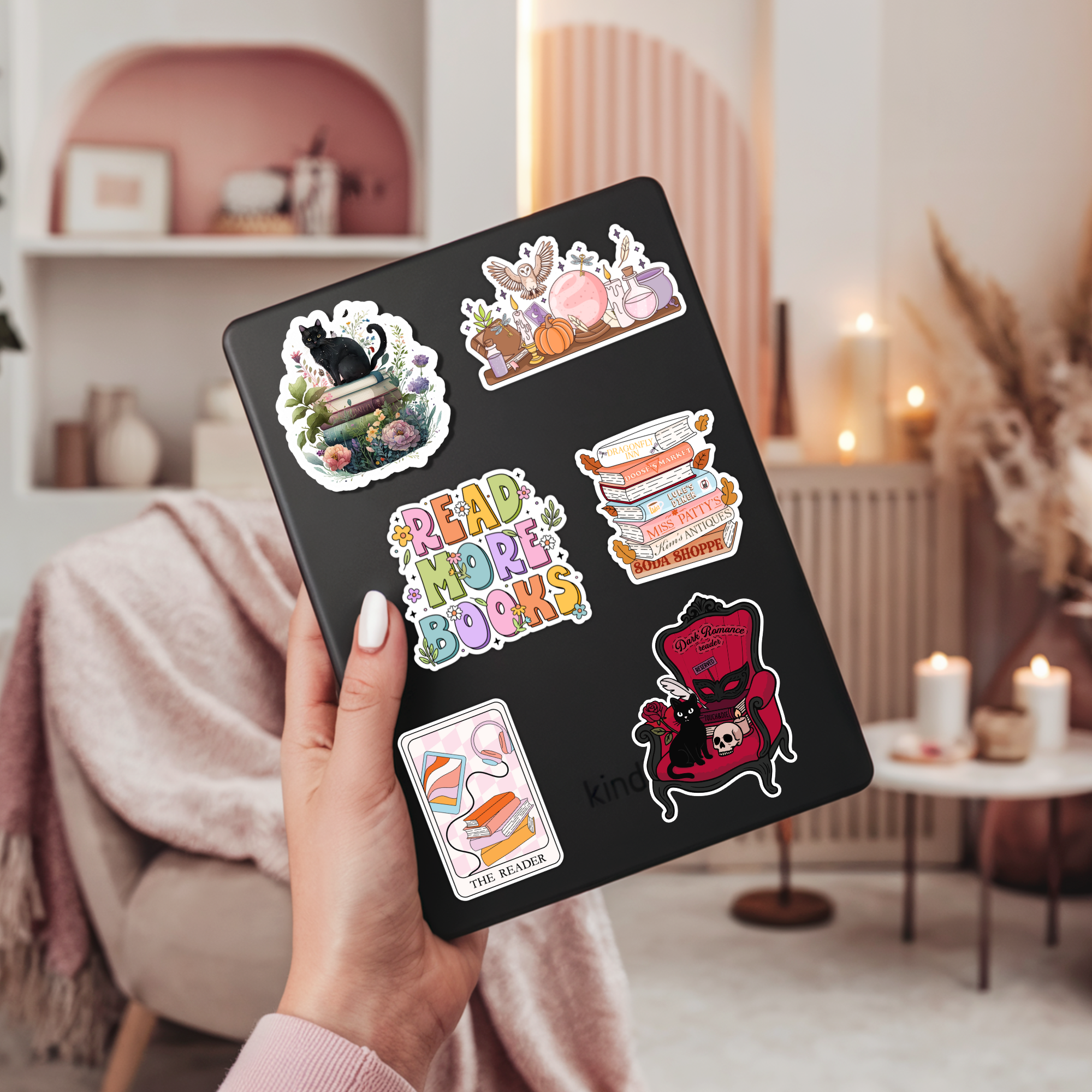 Dark Romance Reader Chair Sticker