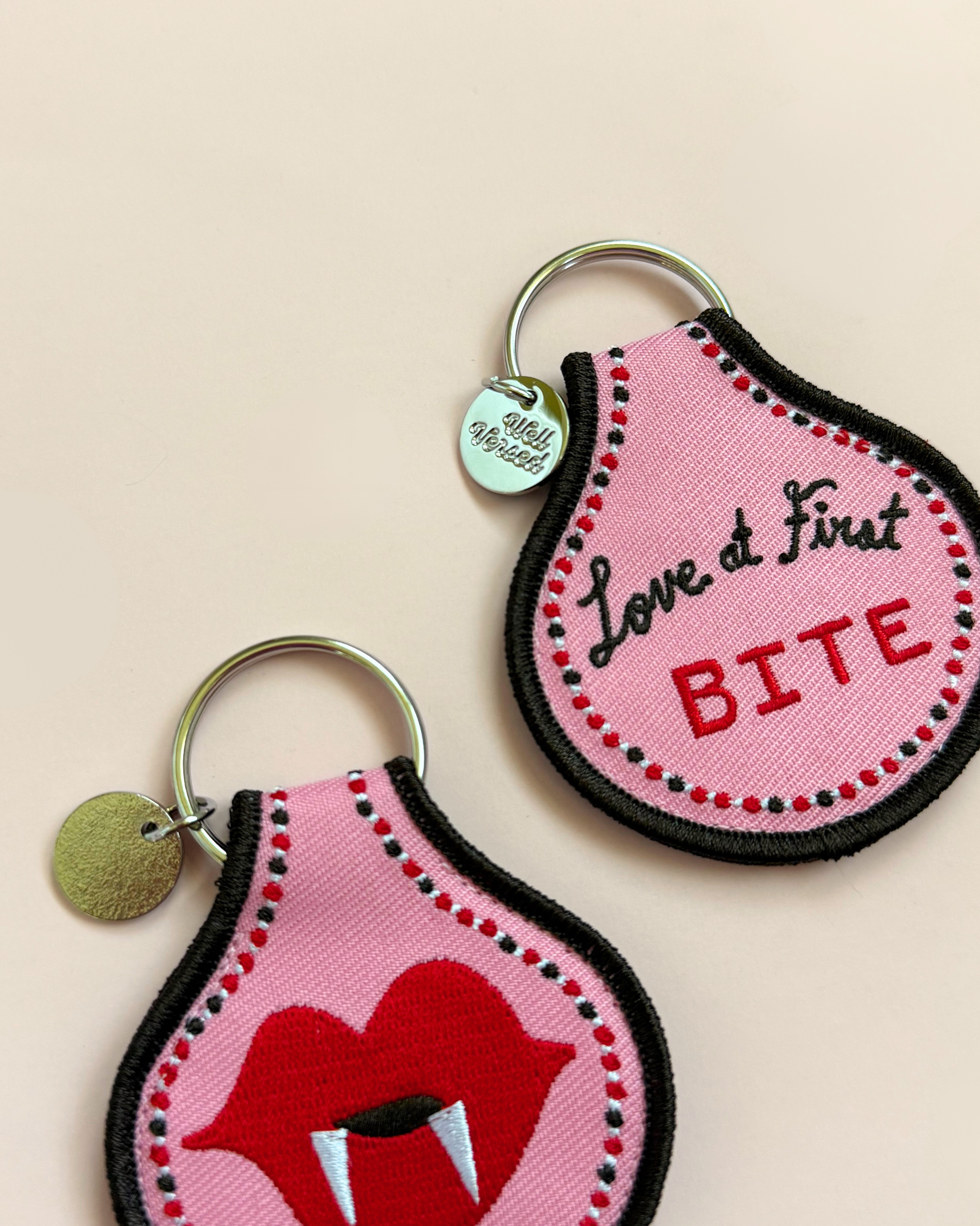 Love at First Bite - Bookish Embroidered Keychain