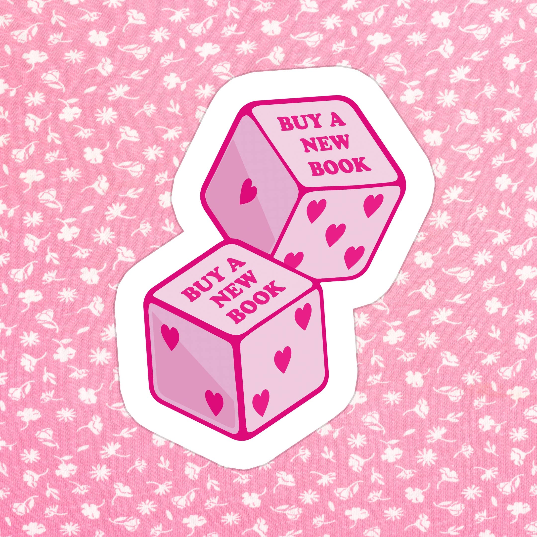Buy A New Book Dice Waterproof Vinyl Sticker: Matte