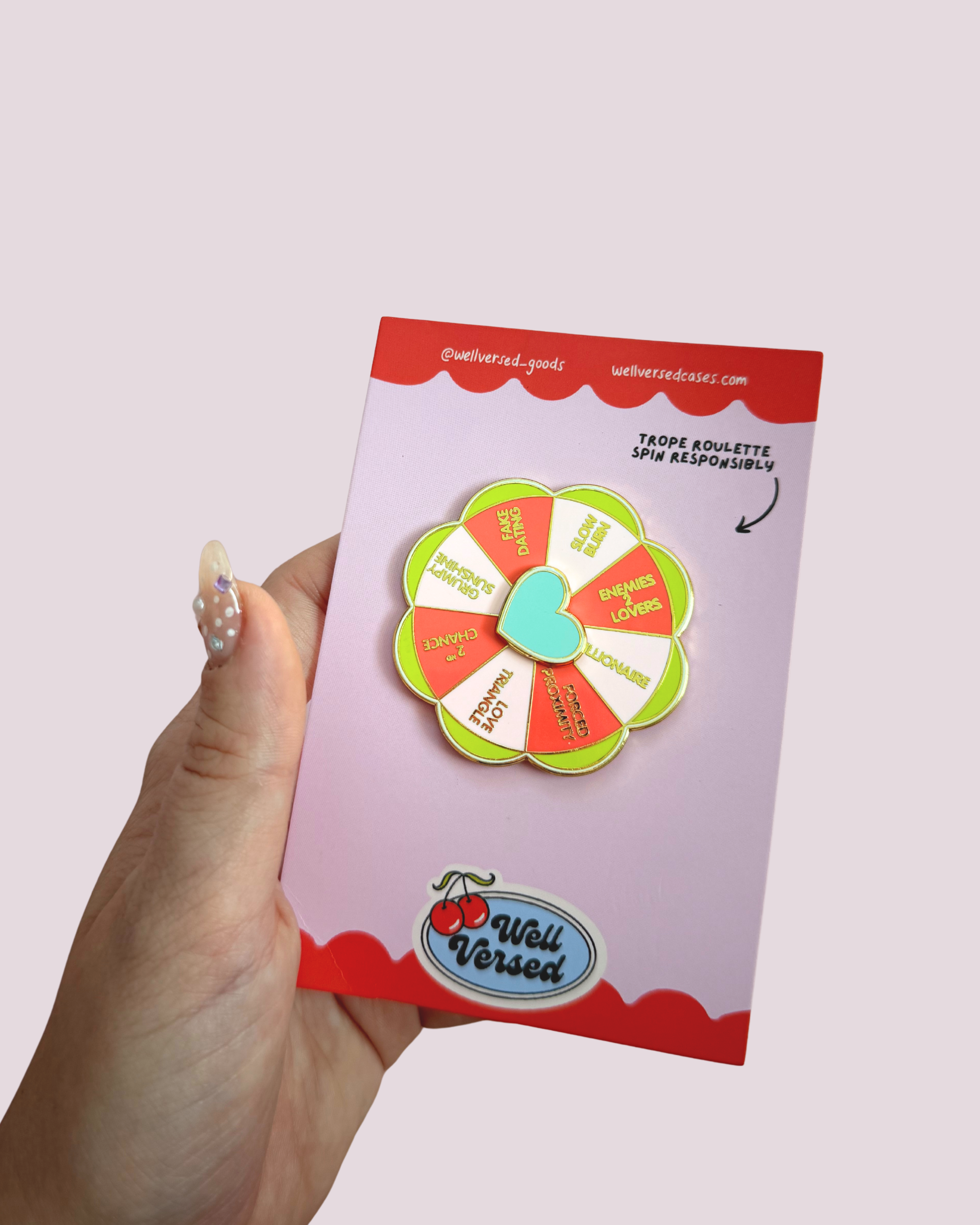 Romance Trope Roulette Spinning Pin