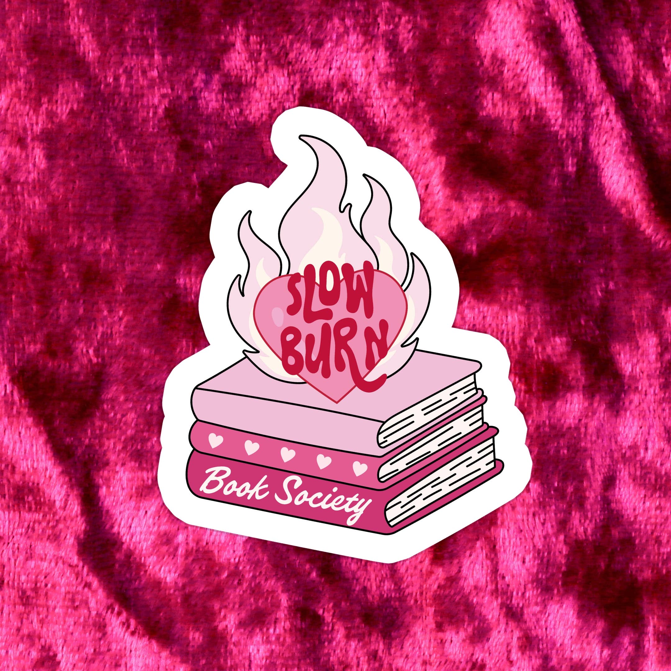 Slow Burn Book Society Waterproof Vinyl Sticker: Matte
