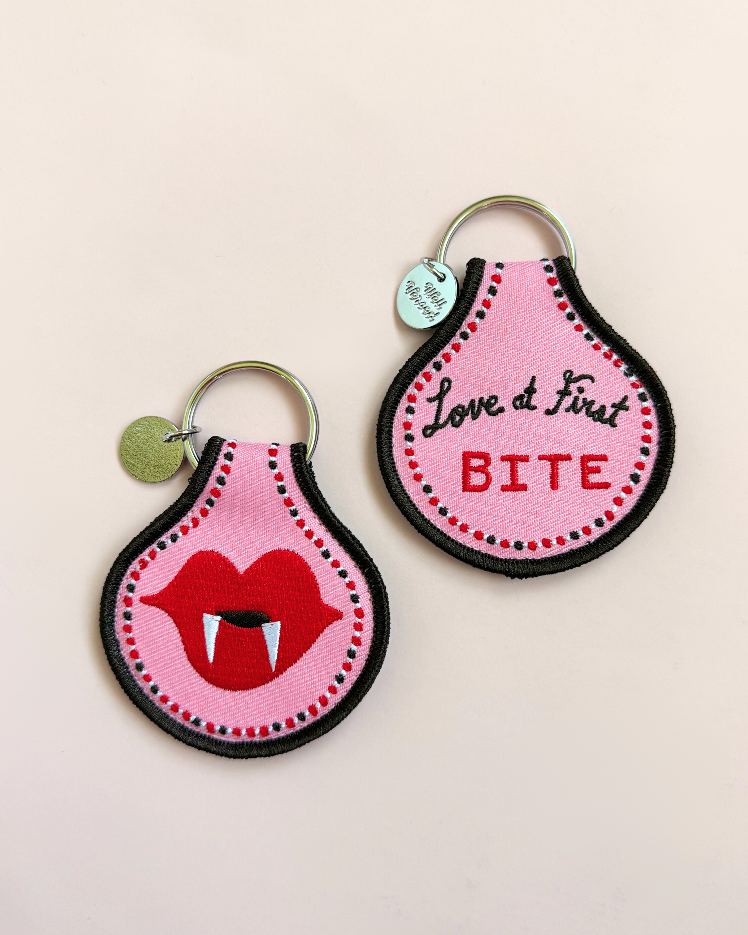 Love at First Bite - Bookish Embroidered Keychain