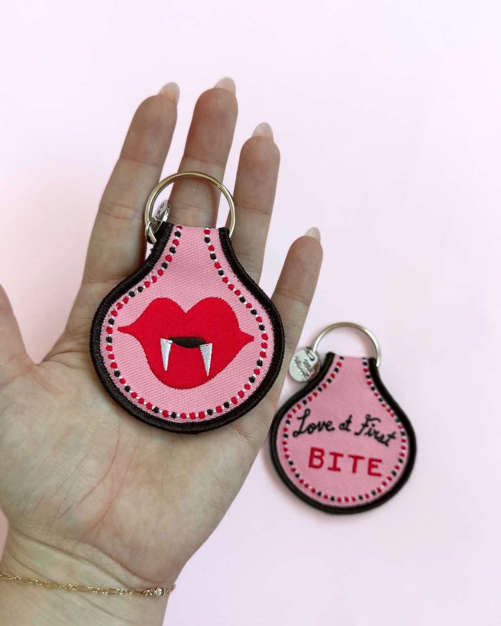 Love at First Bite - Bookish Embroidered Keychain