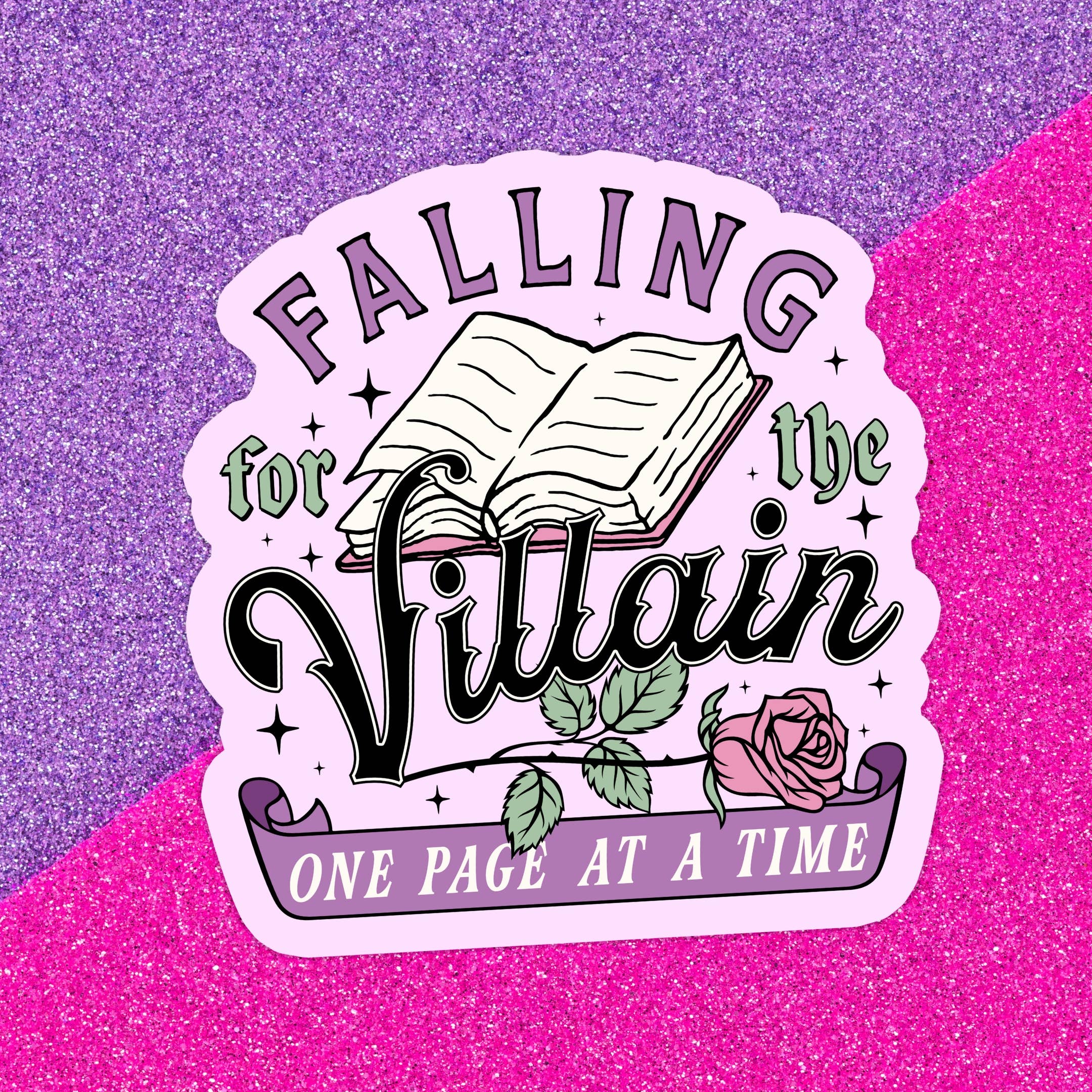 Falling for the Villain Waterproof Vinyl Sticker: Matte