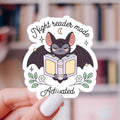 Night Reader Bat Sticker –Bookish Fall, Glossy Vinyl: 2.75"