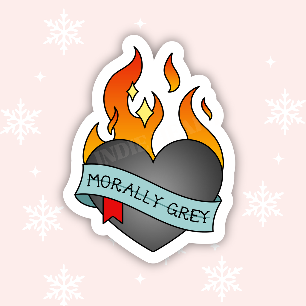 Morally Grey Heart Sticker: 2.5"