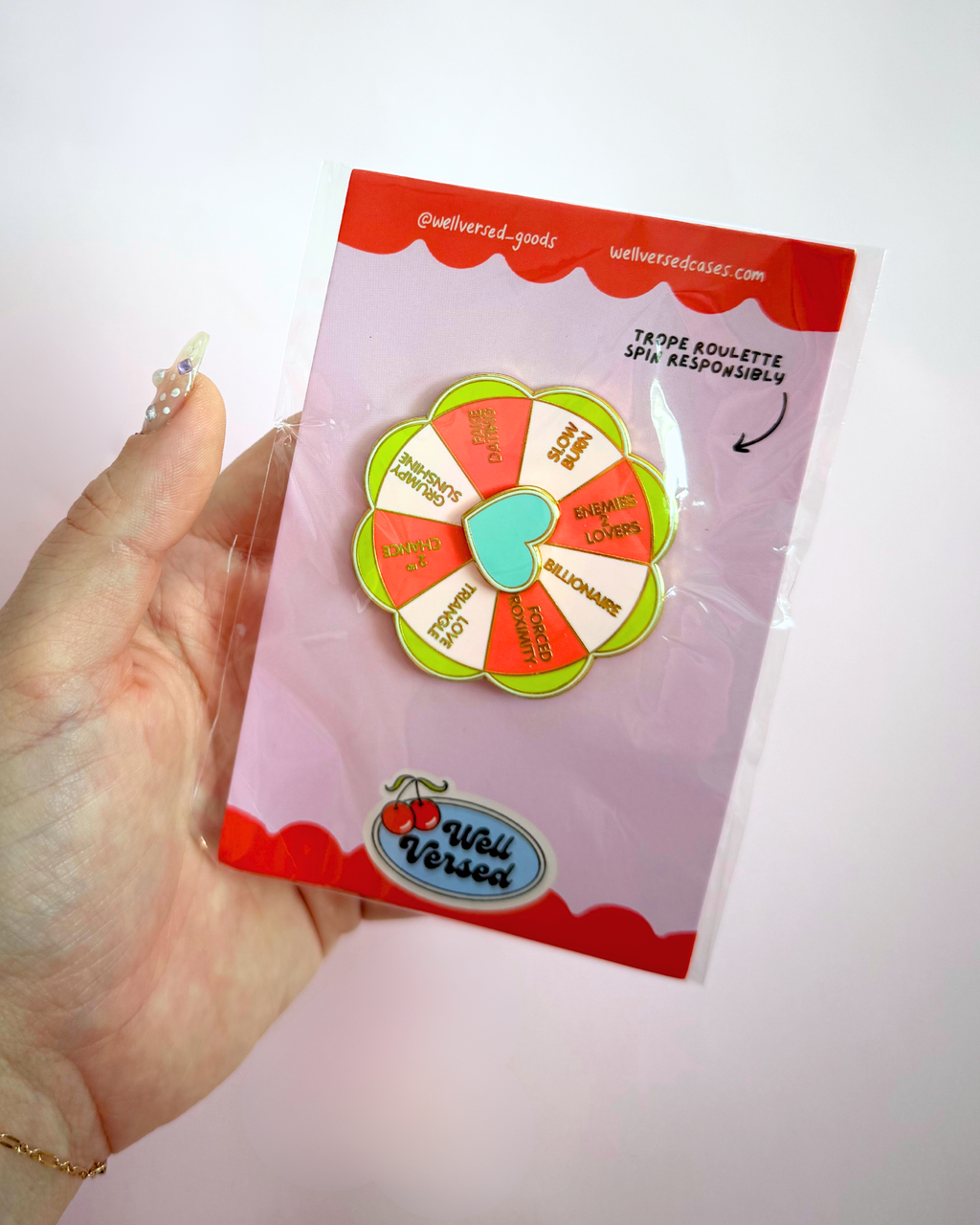 Romance Trope Roulette Spinning Pin